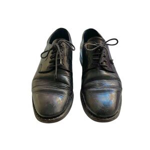 Yves Saint Laurent Black Leather Studded Oxford Shoes